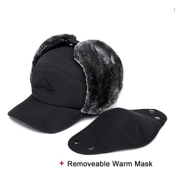 ⭐Men Trapper Hat Winter Russian Fur Hat Aviator Earflap Hat Windproof - Picture 6 of 8